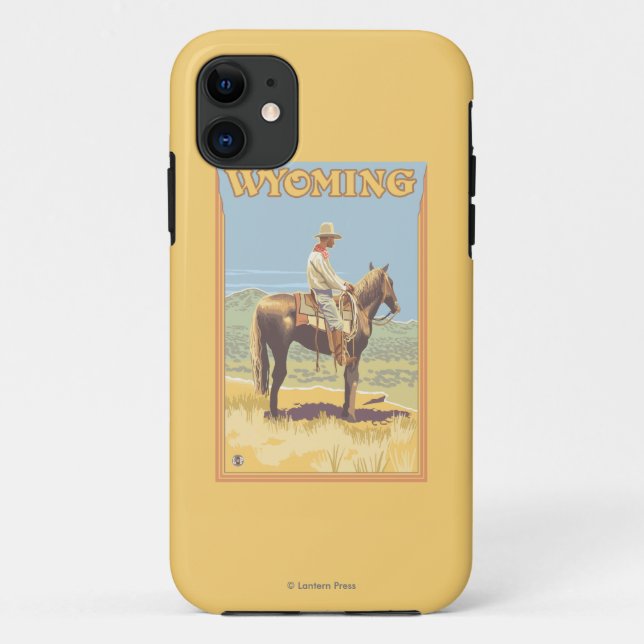 Cowboy (Side View)Wyoming Case-Mate iPhone Case (Back)