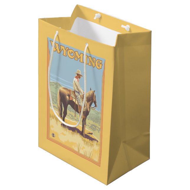 Cowboy (Side View)Wyoming Medium Gift Bag (Front Angled)