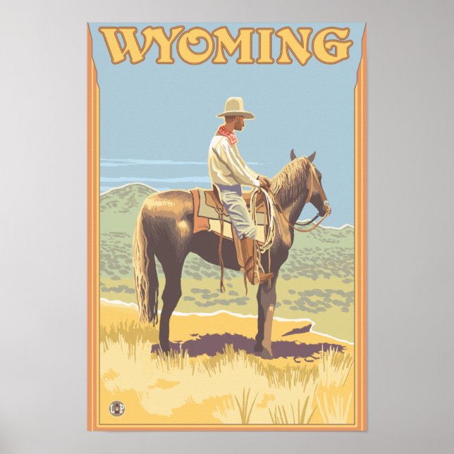 Cowboy (Side View)Wyoming Poster (Front)
