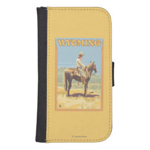 Cowboy (Side View)Wyoming Samsung S4 Wallet Case