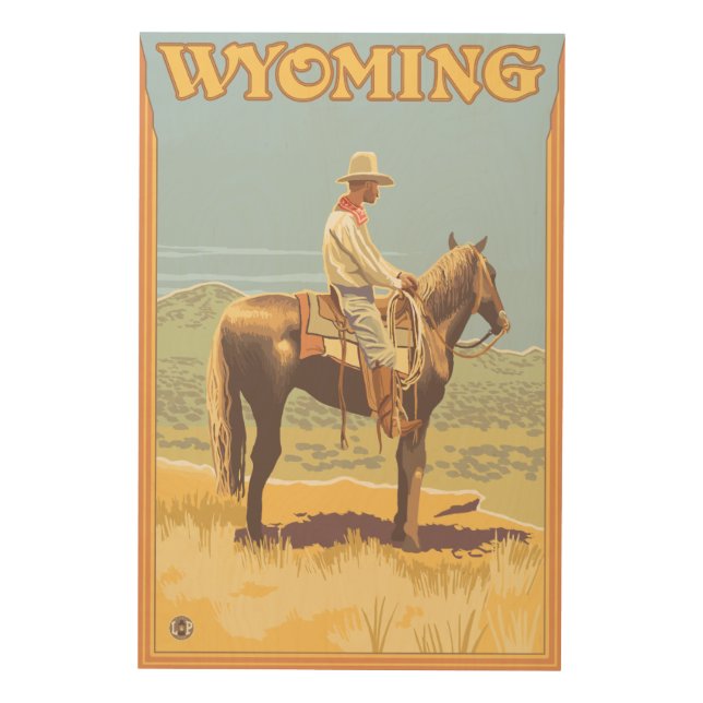 Cowboy (Side View)Wyoming Wood Wall Decor (Front)