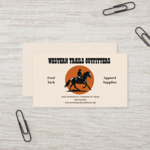 Cowboy Silhouette and Sun Circle Business Card