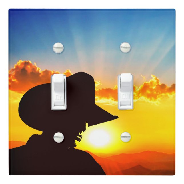 Cowboy Silhouette Light Switch Cover (In Situ)