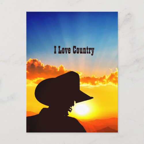 Cowboy Silhouette Postcard