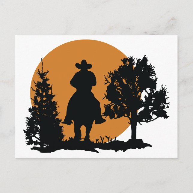 Cowboy Silhouette Postcard (Front)