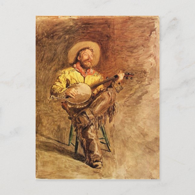 Cowboy Singing Postcard (Front)