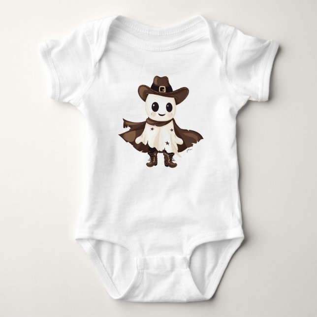 Cowboy Skeleton Cutie Baby Bodysuit (Front)