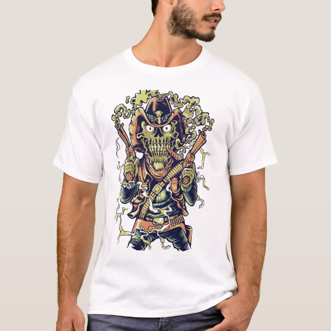 Cowboy skeleton zombie T-Shirt (Front)