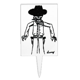 Cowboy Sketch Cake Topper