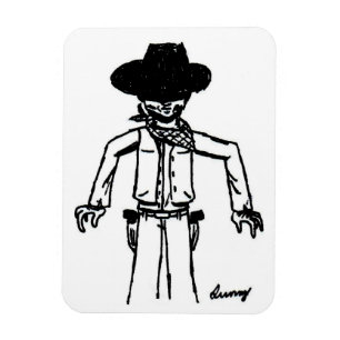 Cowboy Sketch Flexible Magnet