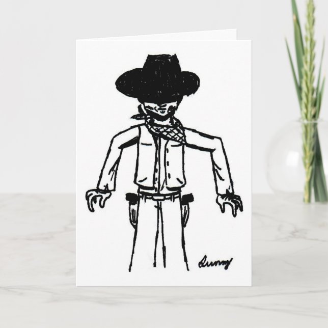 Cowboy Sketch Greeting Card (Front)