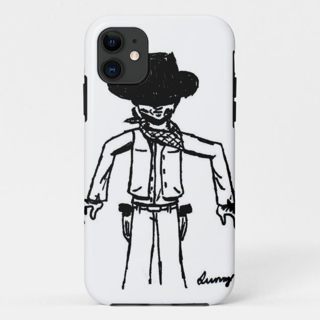 Cowboy Sketch iPhone 5 Barely There Case (Back)