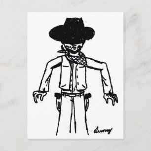 Cowboy Sketch Postcard