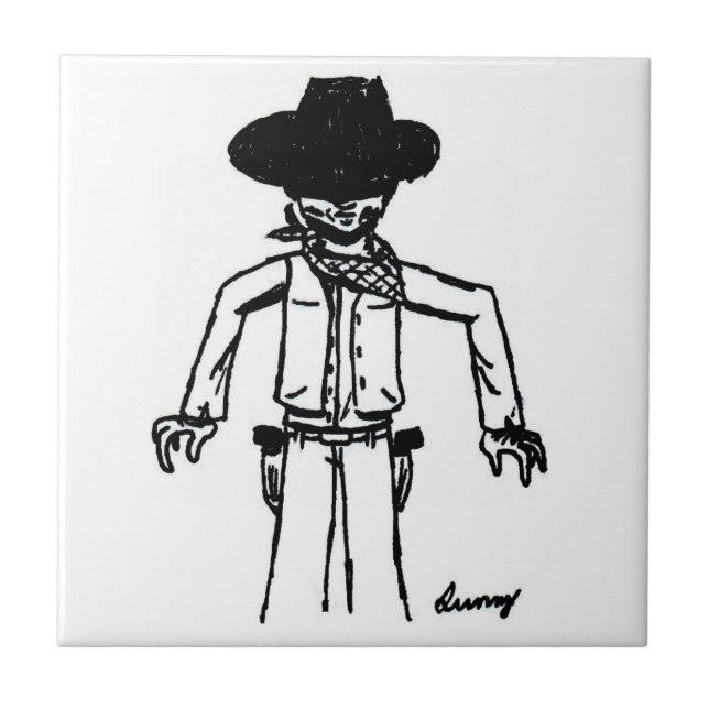 Cowboy Sketch Tile (Front)