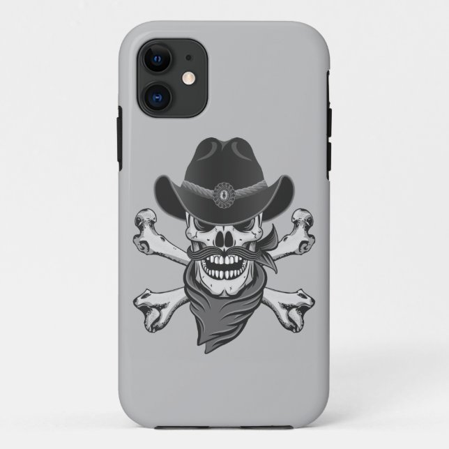 Cowboy Skull and Crossbones Case-Mate iPhone Case (Back)