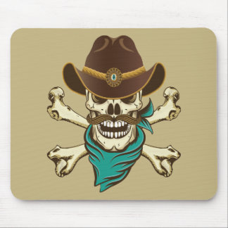 Cowboy Skull and Crossbones Mouse Pad