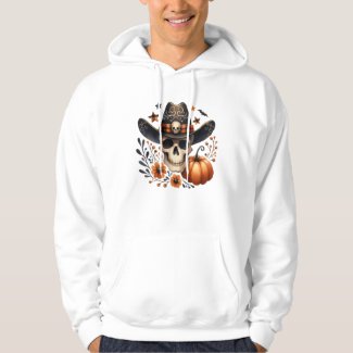 cowboy skull flower halloween hoodie