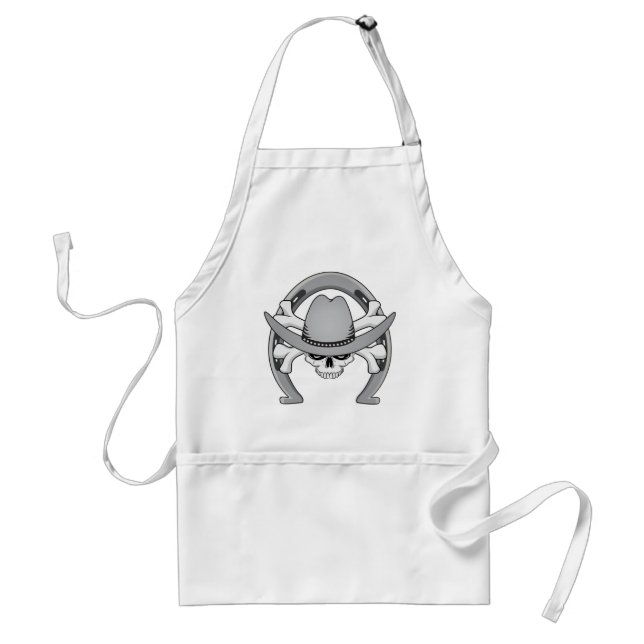 Cowboy Skull Horseshoe Adult Apron (Front)
