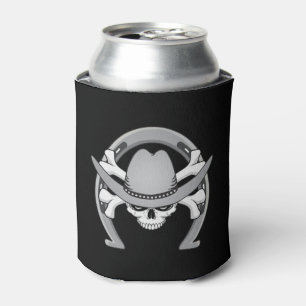 Cowboy Skull Horseshoe Can Cooler