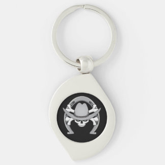 Cowboy Skull Horseshoe Keychain