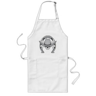 Cowboy Skull Horseshoe Long Apron