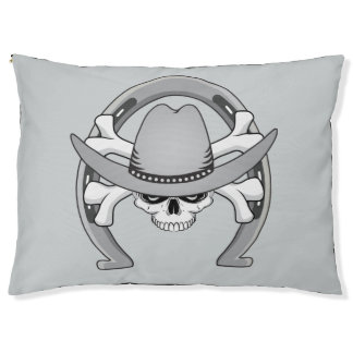 Cowboy Skull Horseshoe Pet Bed