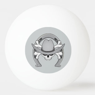 Cowboy Skull Horseshoe Ping-Pong Ball