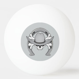 Cowboy Skull Horseshoe Ping-Pong Ball