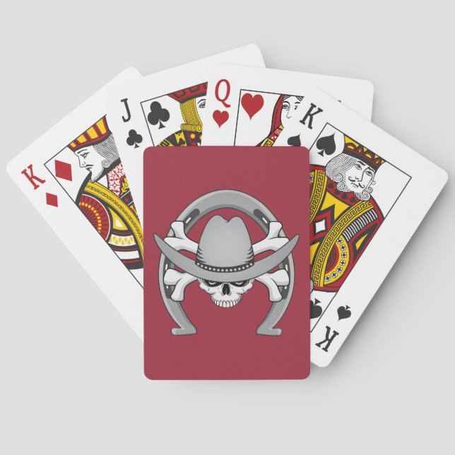 Cowboy Skull Horseshoe Poker Cards (Back)