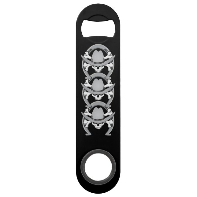 Cowboy Skull Horseshoe Speed Bottle Opener (Front)