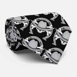 Cowboy Skull Horseshoe Tie