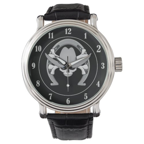 Cowboy Skull Horseshoe Watch