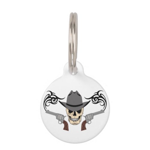 Cowboy Skull Pet ID Tag