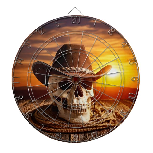 Cowboy Skull with Lasso Dart Board (Front)