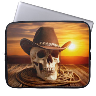 Cowboy Skull with Lasso Laptop Sleeve
