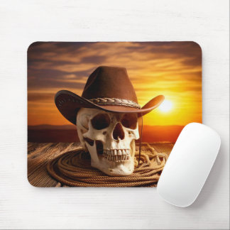 Cowboy Skull with Lasso Mouse Pad