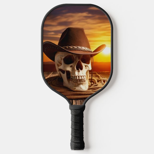 Cowboy Skull with Lasso Pickleball Paddle (Front)