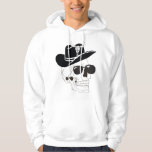 Cowboy Skull with Sunglasses &amp; Hat – Western Gothi Hoodie