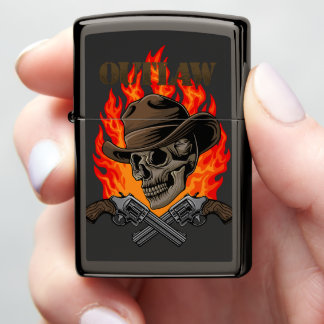 Cowboy skull zippo lighter