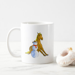Cowboy Snowman & Horse Christmas Mug