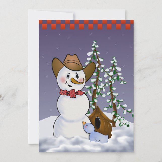 Cowboy Snowman New Years Eve Party Invitation (Front)