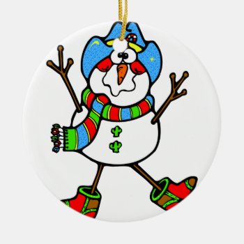 Cowboy Snowman Ornament by OneStopGiftShop at Zazzle