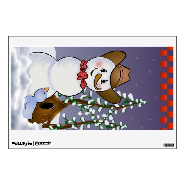 Cowboy Snowman Wall Decal (Front)