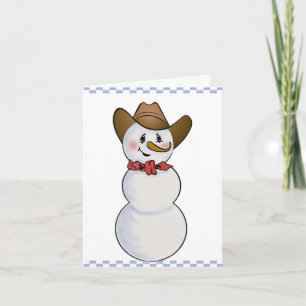 Cowboy Snowman with Red Bandana Holiday Card