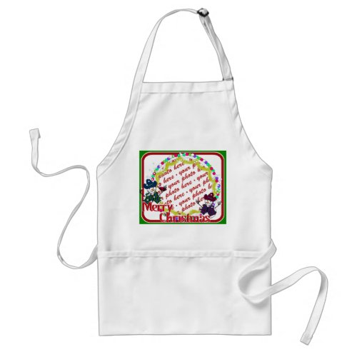 Cowboy Snowmen Christmas Photo Frame Adult Apron