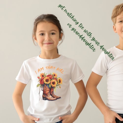 cowboy southern baby sunflowers tee