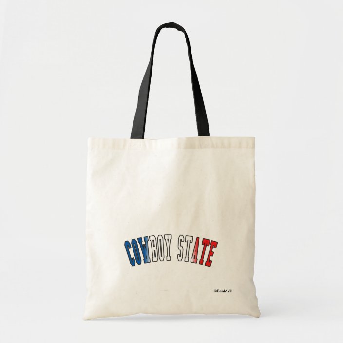 Cowboy State in State Flag Colors Tote Bag