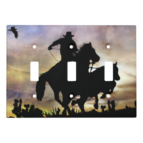 Cowboy Steer Roping Ranch Light Switch Cover