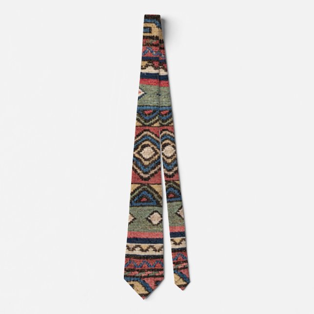 Cowboy Sumakh :: 19th Century Colorful Red White Neck Tie (Front)