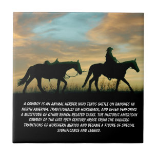 COWBOY SUNRISE CERAMIC TILE